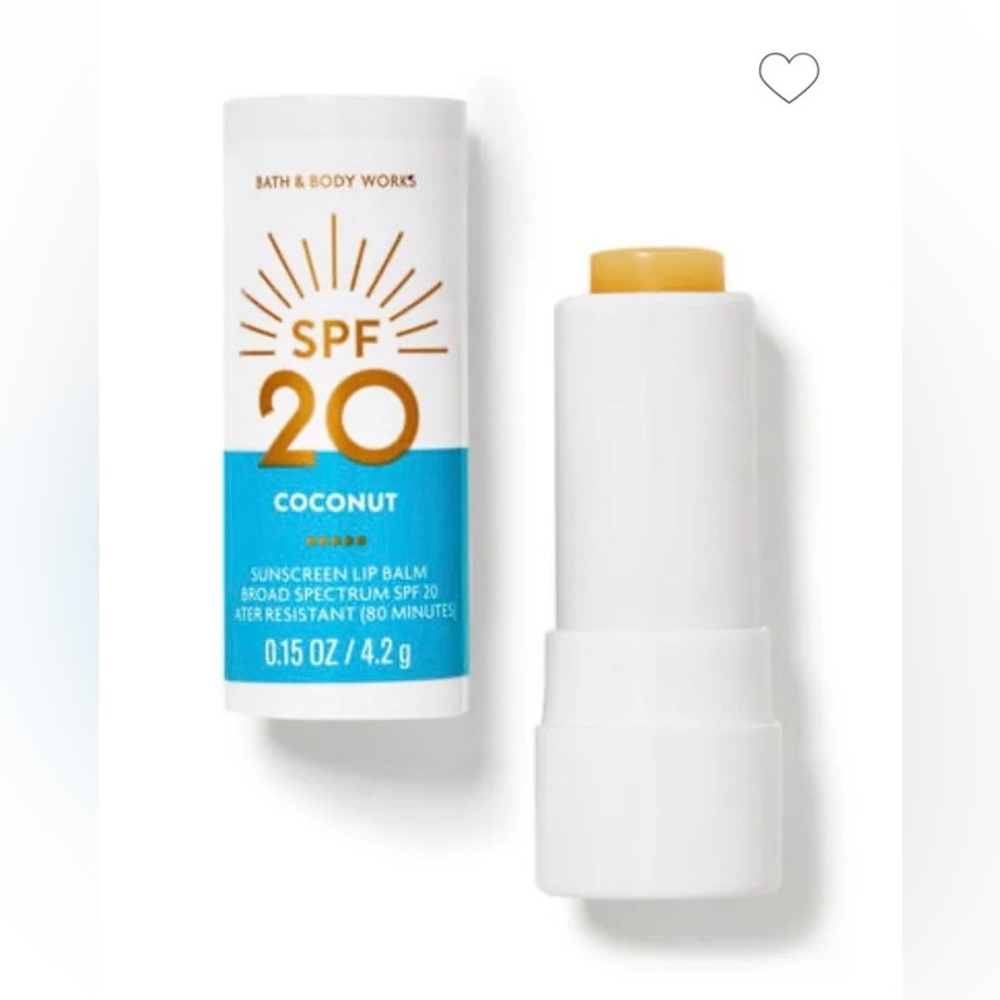 Bath and Body Works Coconut Sunscreen Lip Balm SPF 20 NWT
